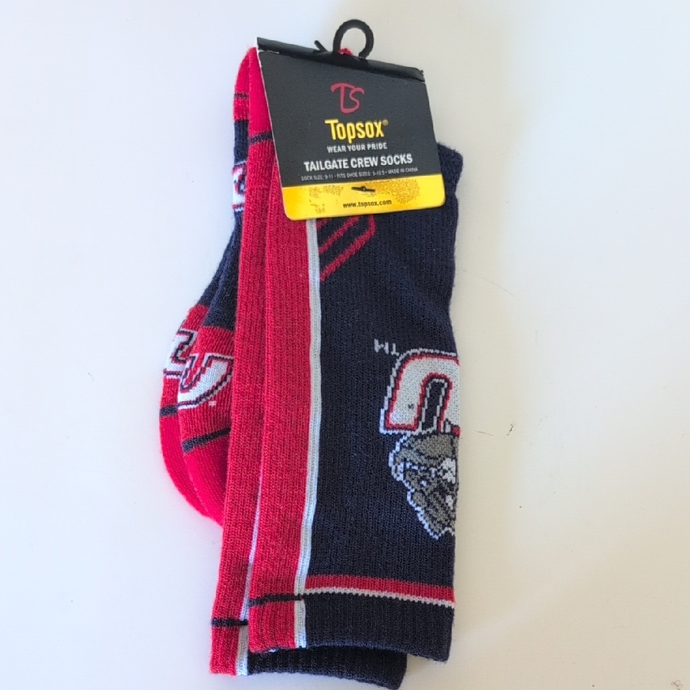 TOPSOX Tailgate Crew Socks - Red and Black